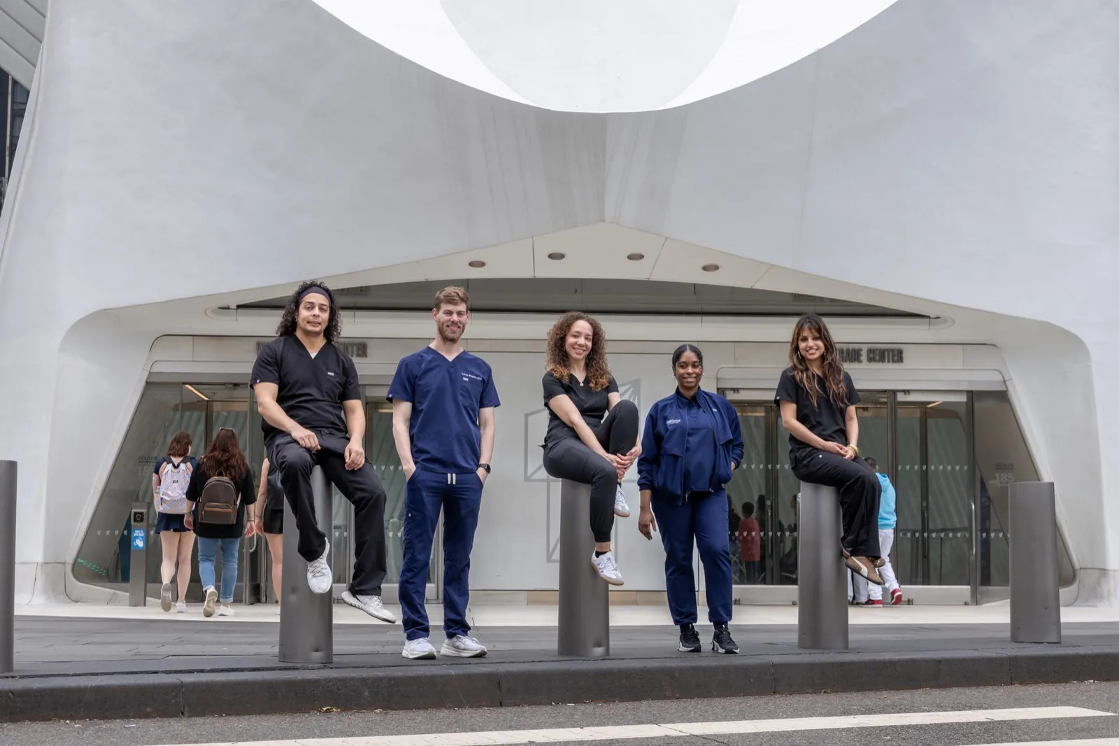 Wall Street Orthodontics team outside the Oculus entrance